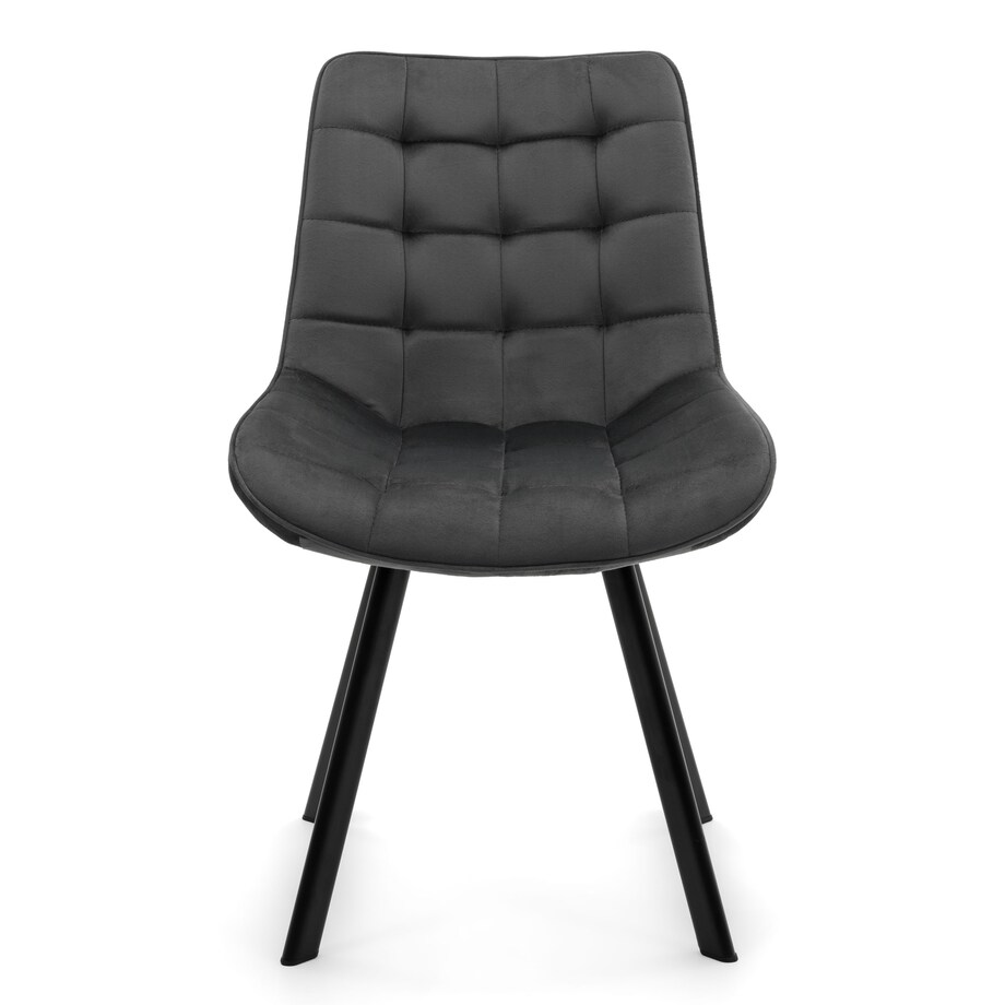 KRZESŁO TAPICEROWANE WELUROWE DO SALONU JADALNI GLAMOUR SZARE TORI