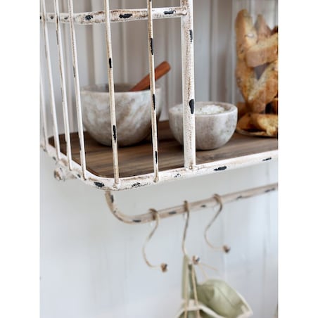 Półka ścienna z haczykami biała 45,5x52 cm