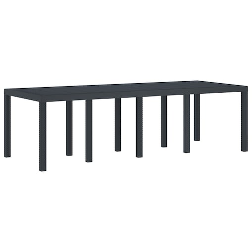 Stół ogrodowy vidaXL Antracytowy 250x100x73 cm Poly Rattan