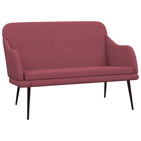 vidaXL Ławka, winna czerwień, 110x76x80 cm, obita tkaniną