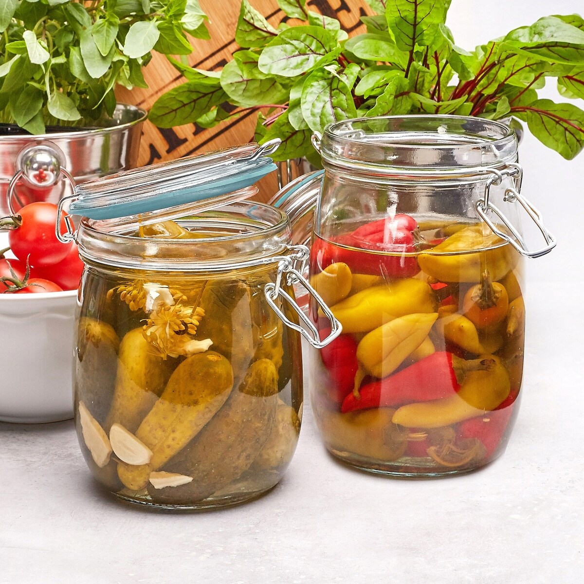 SZKLANY SŁOIK pojemnik kuchenny WEK klips na przetwory ogórki dżem 1,5 L