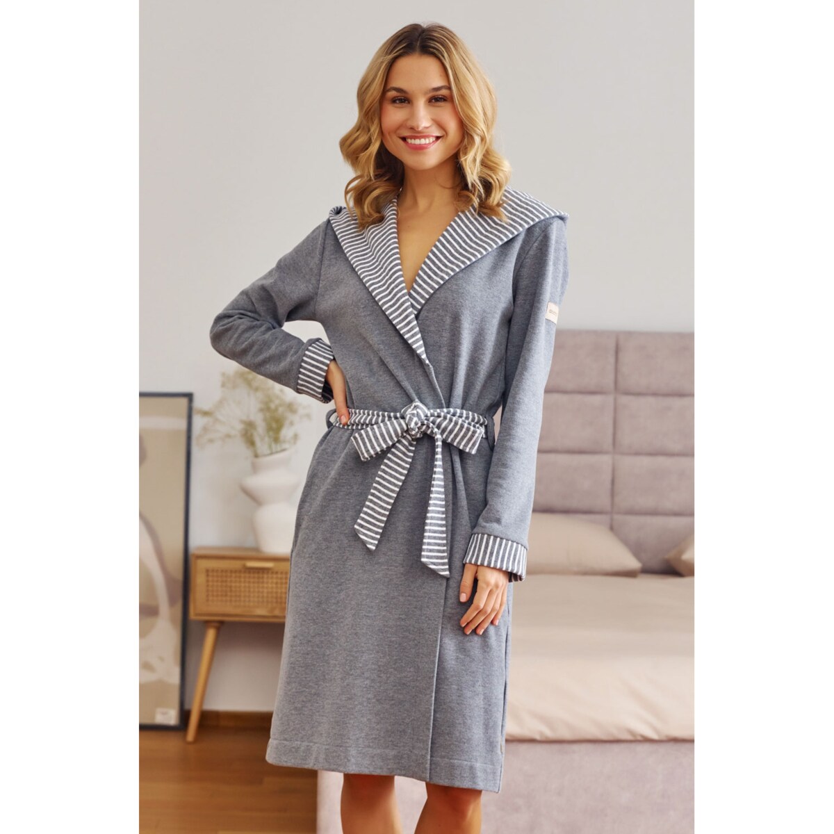 Szary szlafrok damski