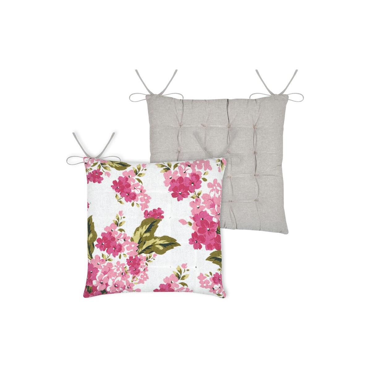 Poduszka bawełniana na krzesło z kwiecistym wzorem 38 x 38 cm