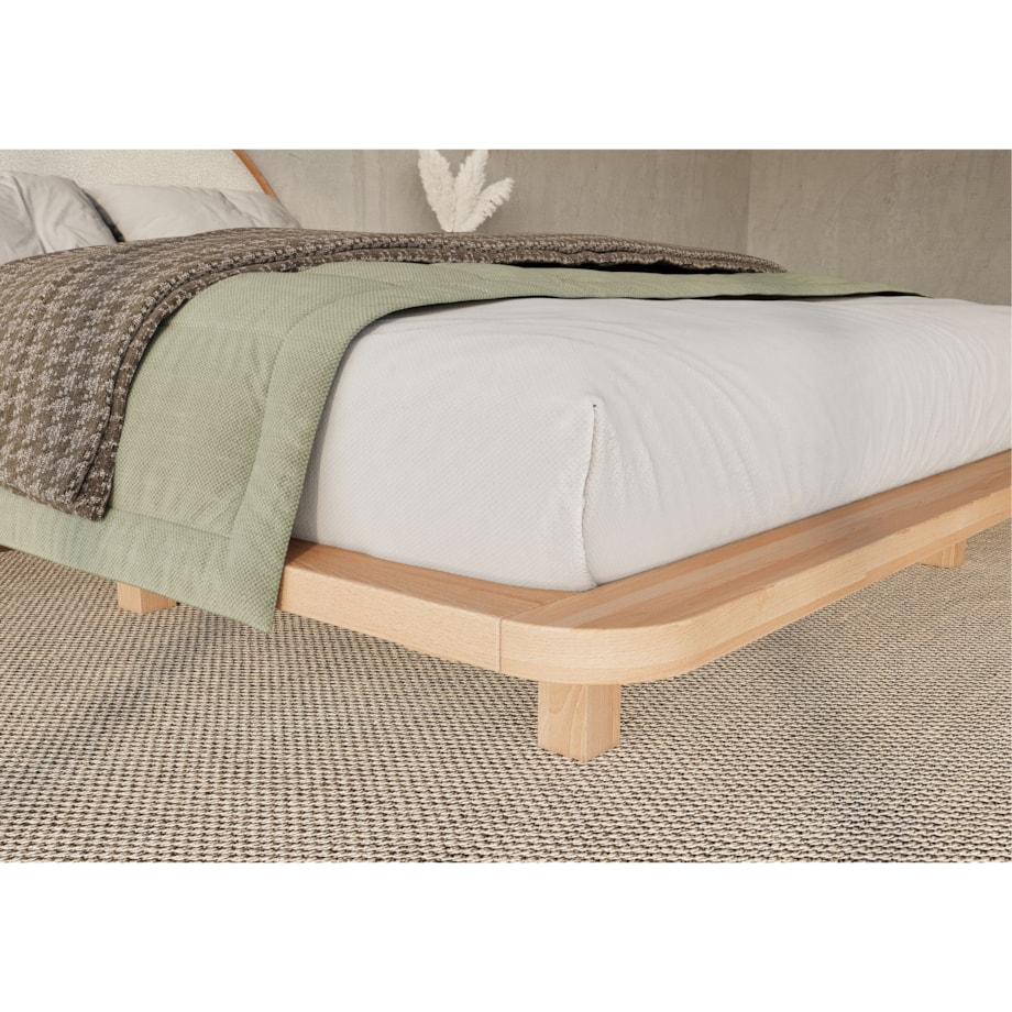 Łóżko lewitujące drewniane bukowe Visby MOMOKO / 120x200 cm, kolor naturalny
