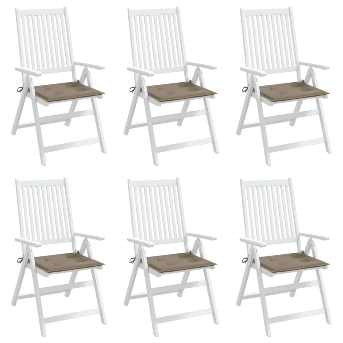 vidaXL Poduszki na krzesła ogrodowe, 6 szt., taupe, 40x40x4 cm