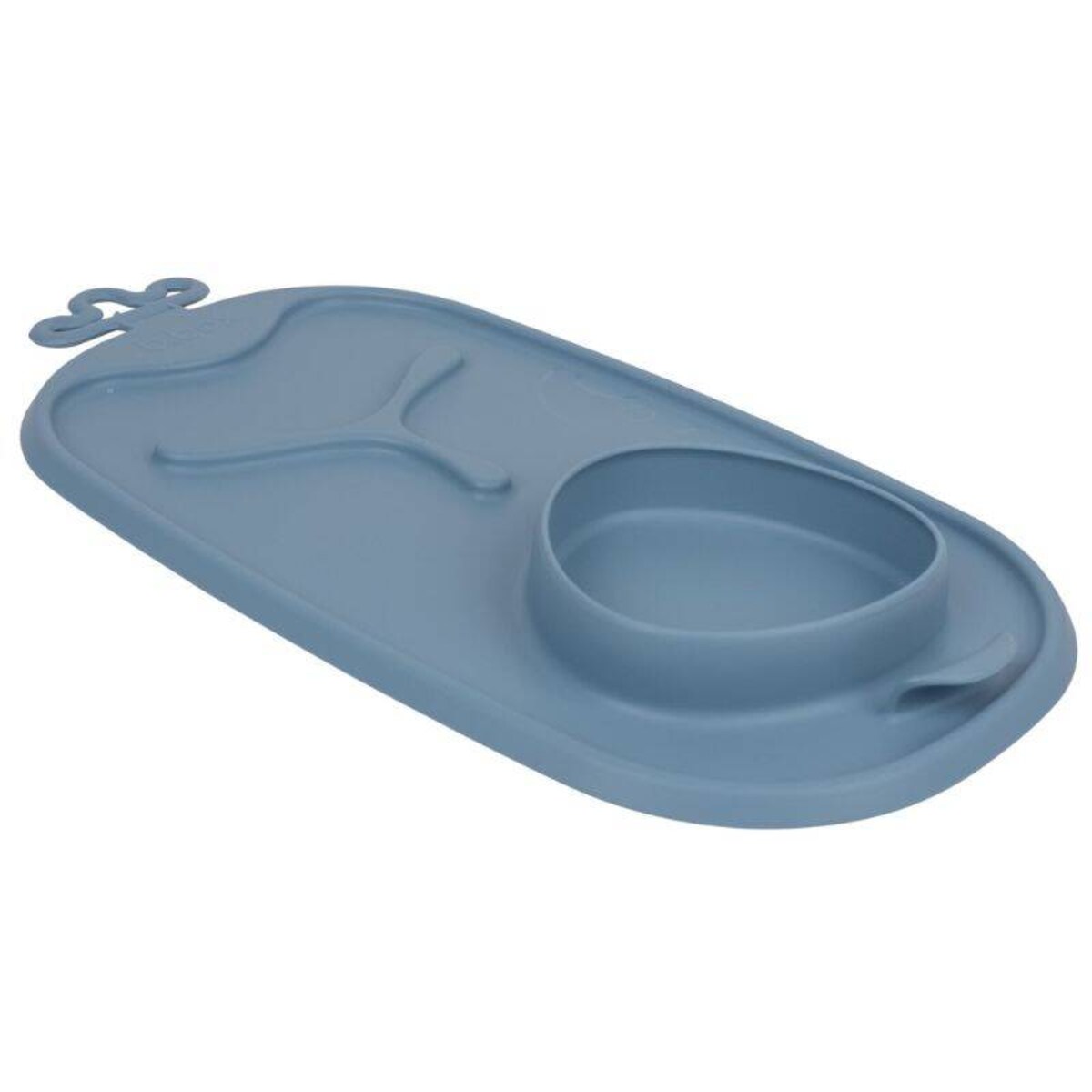 Zwijana mata BLW do nauki samodzielnego jedzenia dla dzieci błękit roll + go, b.box