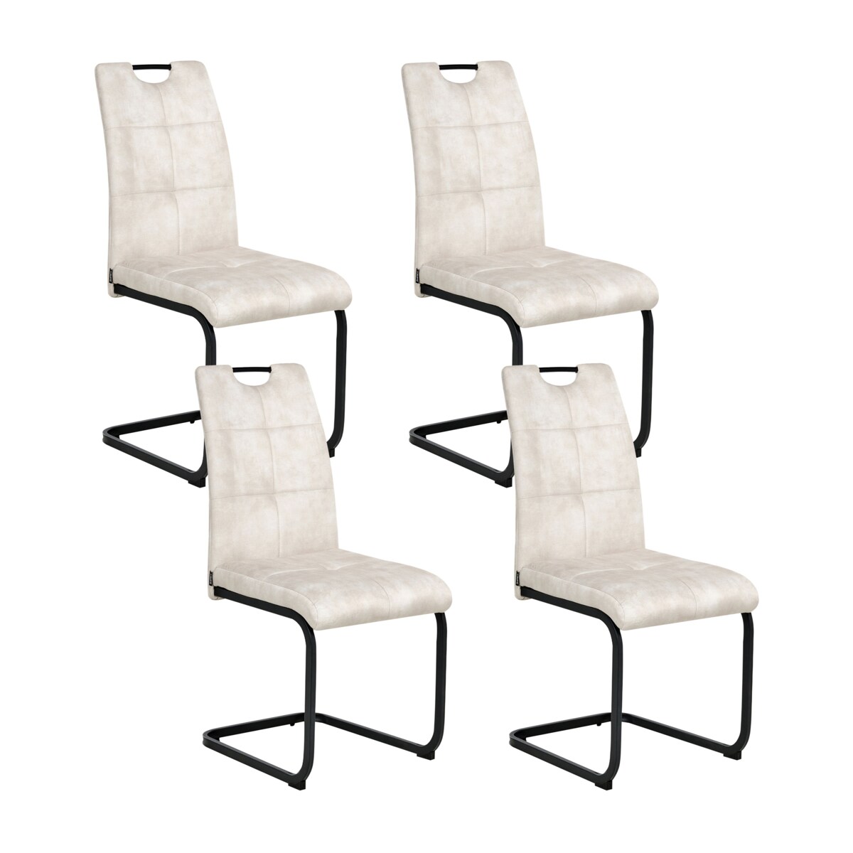 Zestaw 4 krzeseł do jadalni CISCO Jasnobeżowy