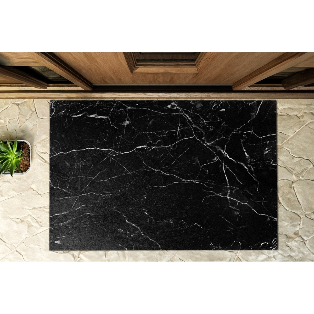 Wycieraczka zewnętrzna XXL Czarny Marmur 150x100cm