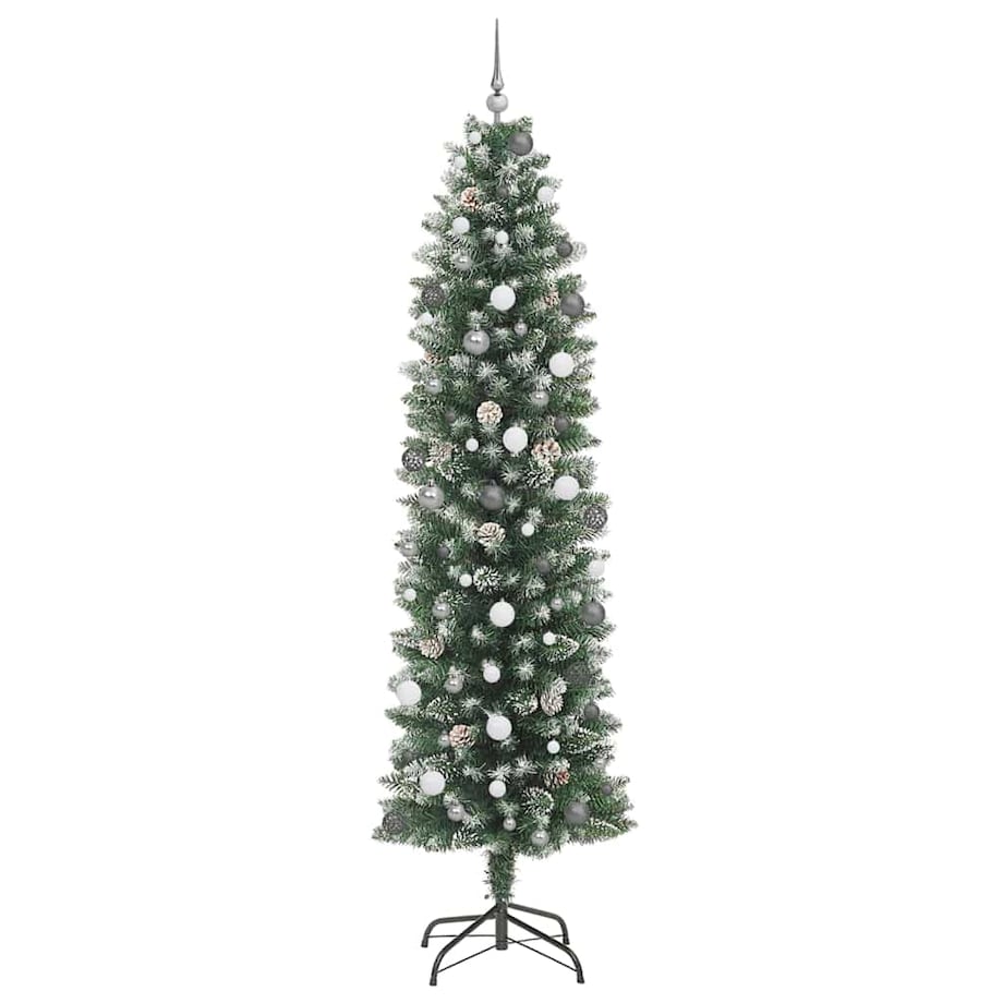 vidaXL Sztuczne smukłe drzewo bożonarodzeniowe Zielony 240 cm