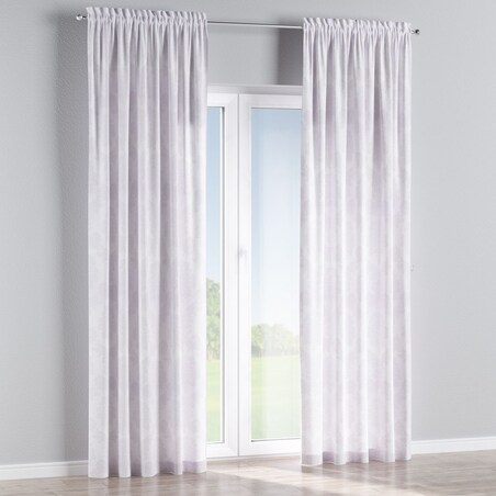 Zasłona na kanale z grzywką 1 szt. 130x260 liście akantu na białym tle