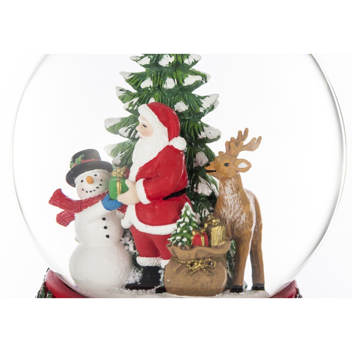 Szklana kula śnieżna z pozytywką 16,5x9x8,5 cm SANTA