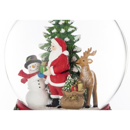Szklana kula śnieżna z pozytywką 16,5x9x8,5 cm SANTA