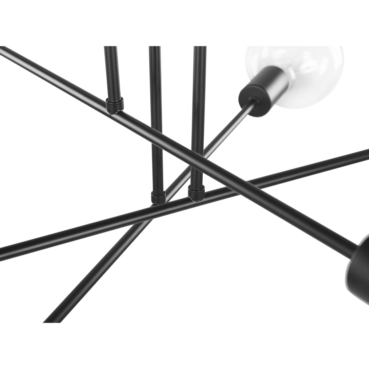 Lampa sufitowa 6-punktowa metalowa czarna KIDANE