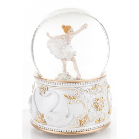 Szklana kula śnieżna z pozytywką 16x11x11 cm BALLERINA