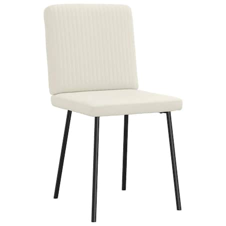 vidaXL Krzesła stołowe, 2 szt., kremowe, obite aksamitem