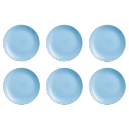 TALERZE OBIADOWE PŁYTKI duży na danie 6 x 25 cm LUMINARC diwali niebieski