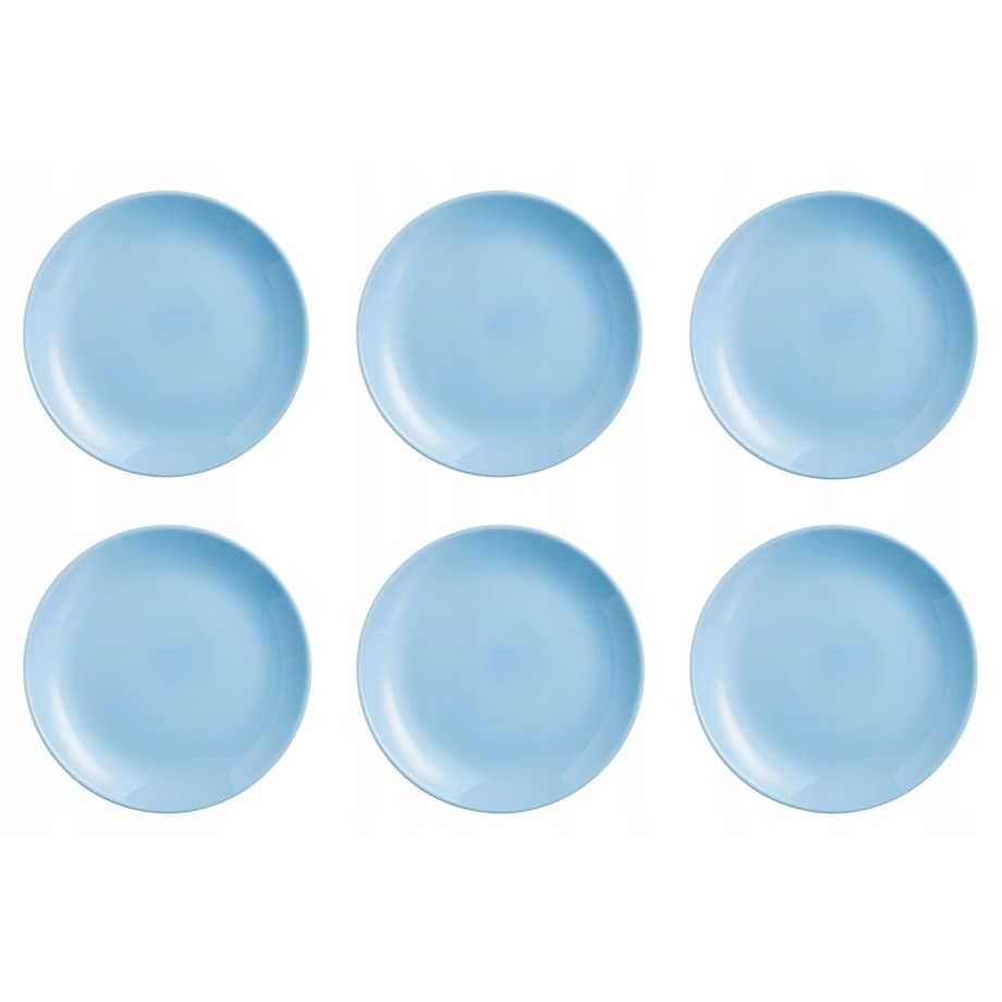 TALERZE OBIADOWE PŁYTKI duży na danie 6 x 25 cm LUMINARC diwali niebieski