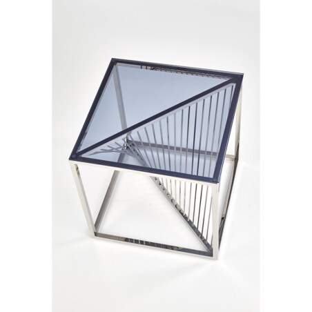 STOLIK KAWOWY Infinity S SZKLANY BLAT stalowa podstawa