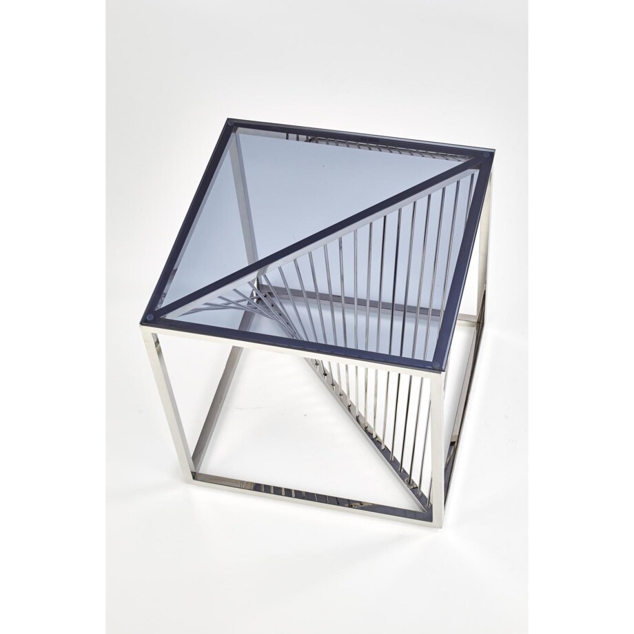 STOLIK KAWOWY Infinity S SZKLANY BLAT stalowa podstawa