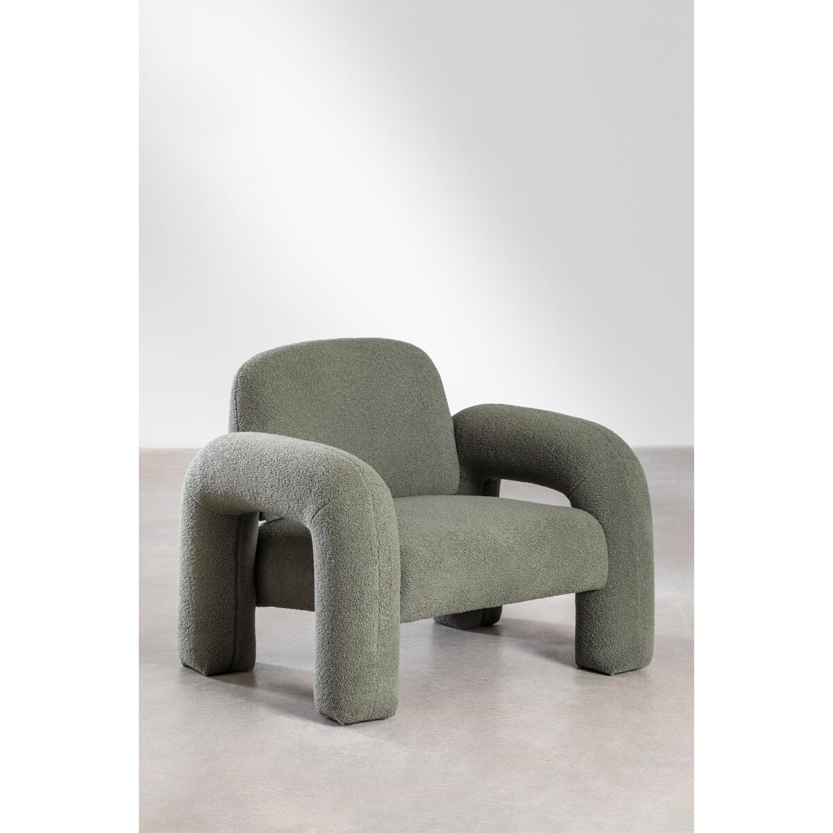 Fotel wypoczynkowy, boculé, szałwiowa zieleń, Nixon