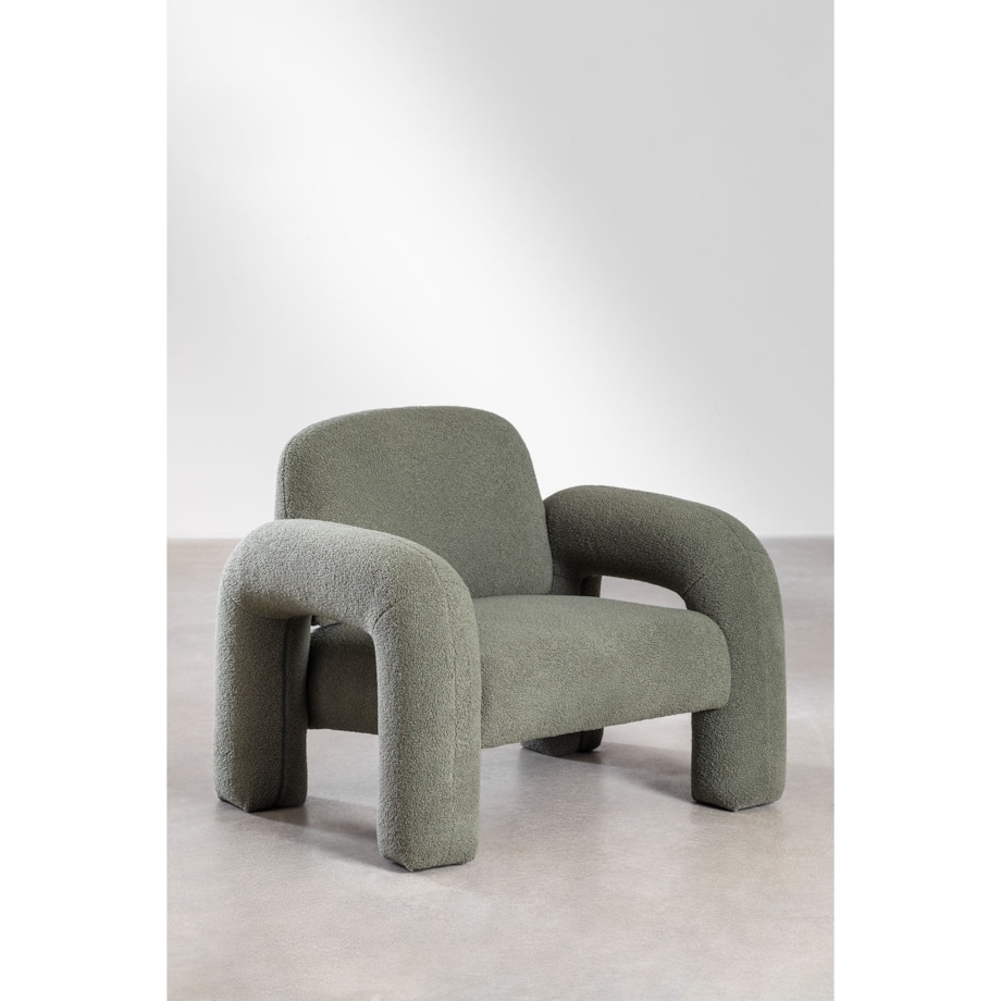 Fotel wypoczynkowy, boculé, szałwiowa zieleń, Nixon