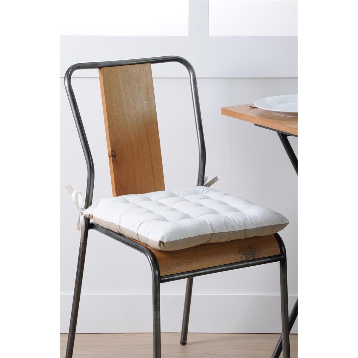 Poduszka na krzesło wiązana DUO, 100% bawełny, 40 x 40 cm