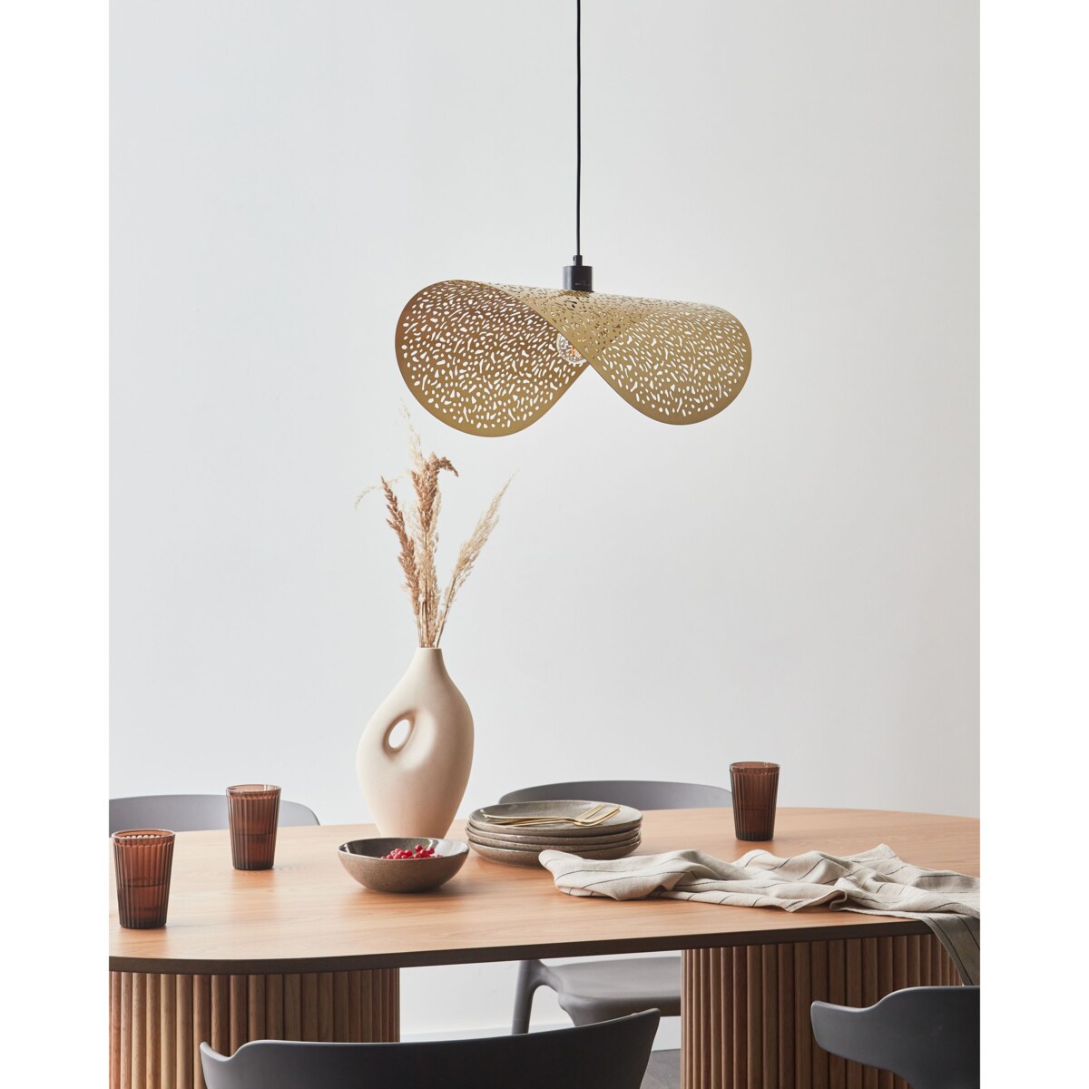 Lampa wisząca metalowa złota KRISHNA