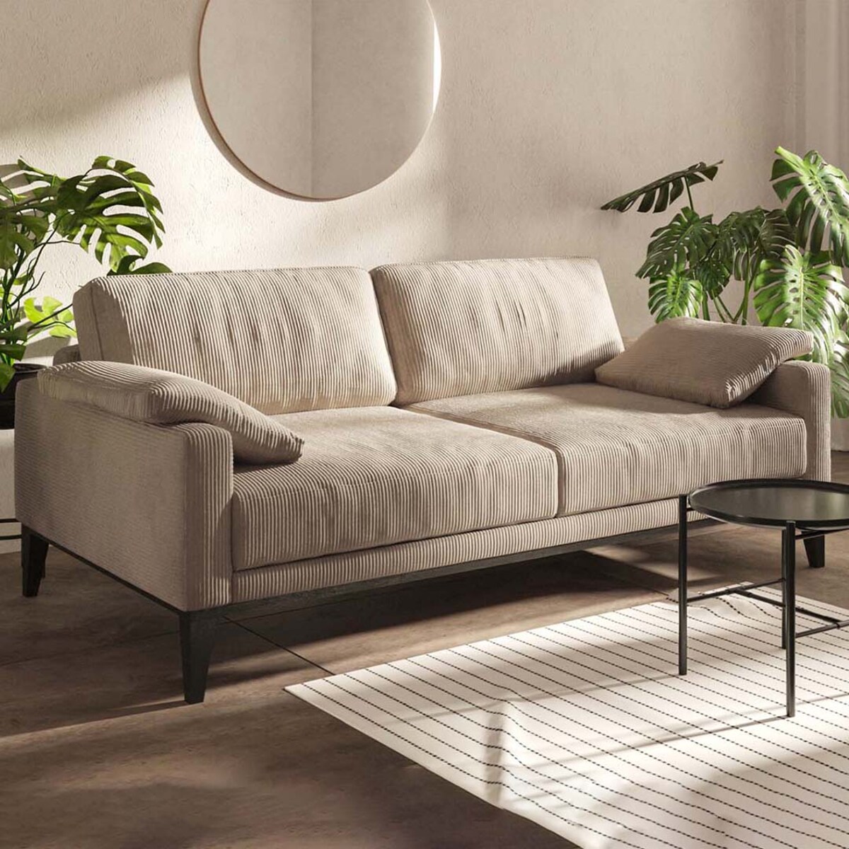 Sofa 2-osobowa ze sztruksu Musso beżowa