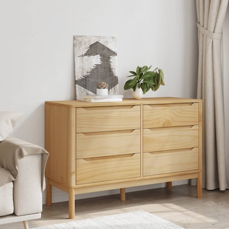 vidaXL Komoda FLORO, woskowy brąz, lite drewno sosnowe