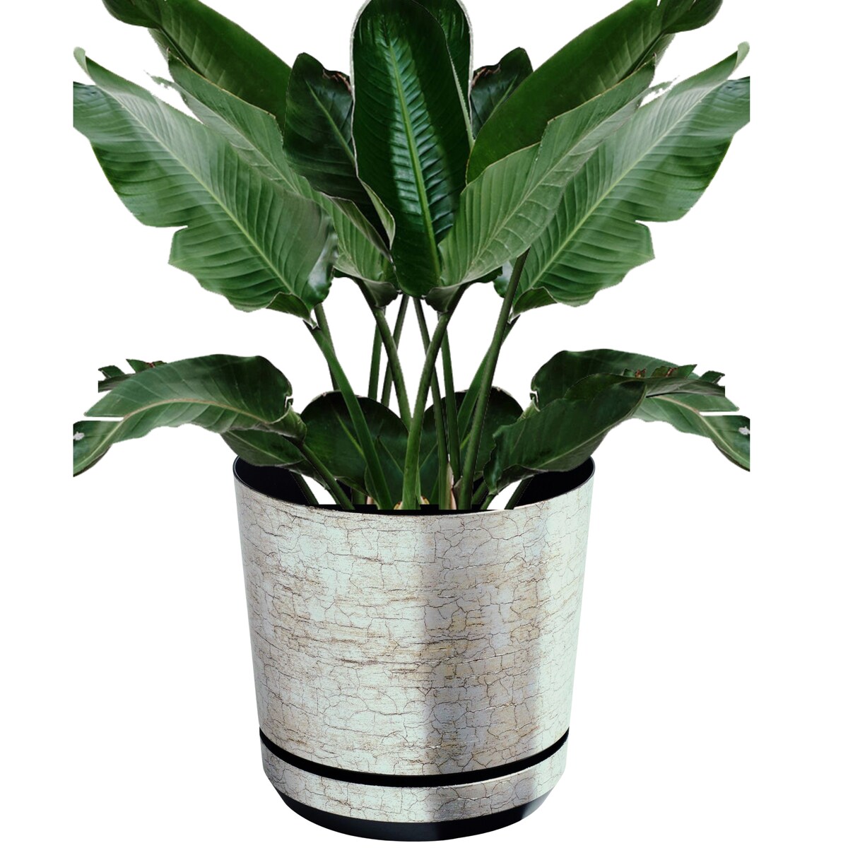 26 cm wzór ANTYCZNE SREBRO Doniczka z podstawką klasyczna rustykalna starożytna