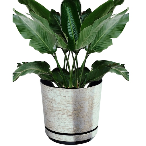 26 cm wzór ANTYCZNE SREBRO Doniczka z podstawką klasyczna rustykalna starożytna