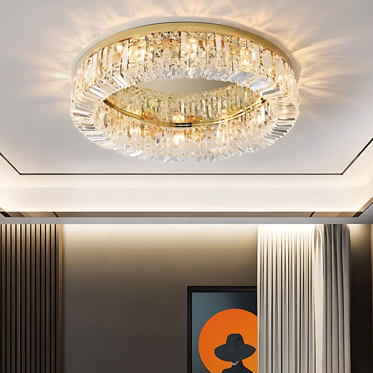 Lampa Sufitowa App1729-8C 60Cm Złoty, Szkło