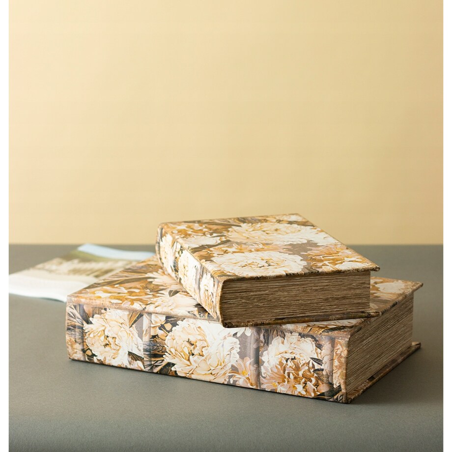 2 szt. PUDEŁKO KSIĄŻKA na drobiazgi kwiaty