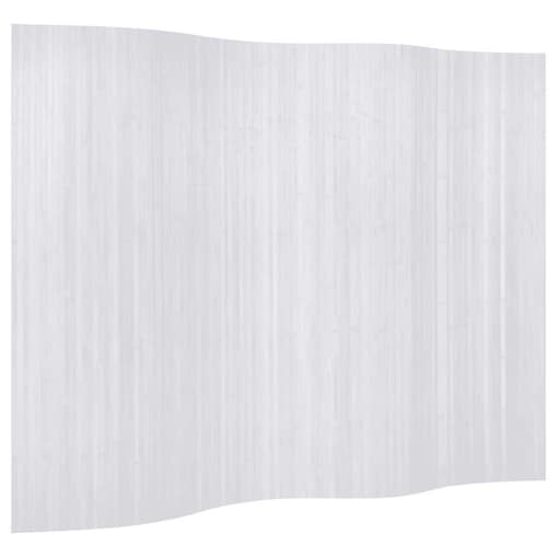 vidaXL Parawan bambusowy, biały, 250 x 165 cm