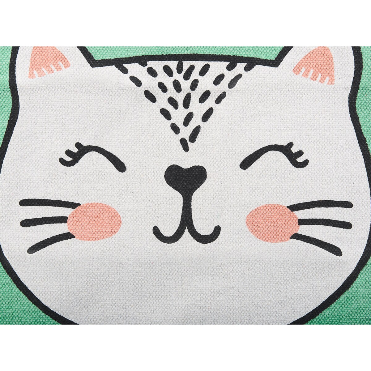 Dywan dziecięcy bawełniany koci wzór 60 x 90 cm zielony HOWRAH