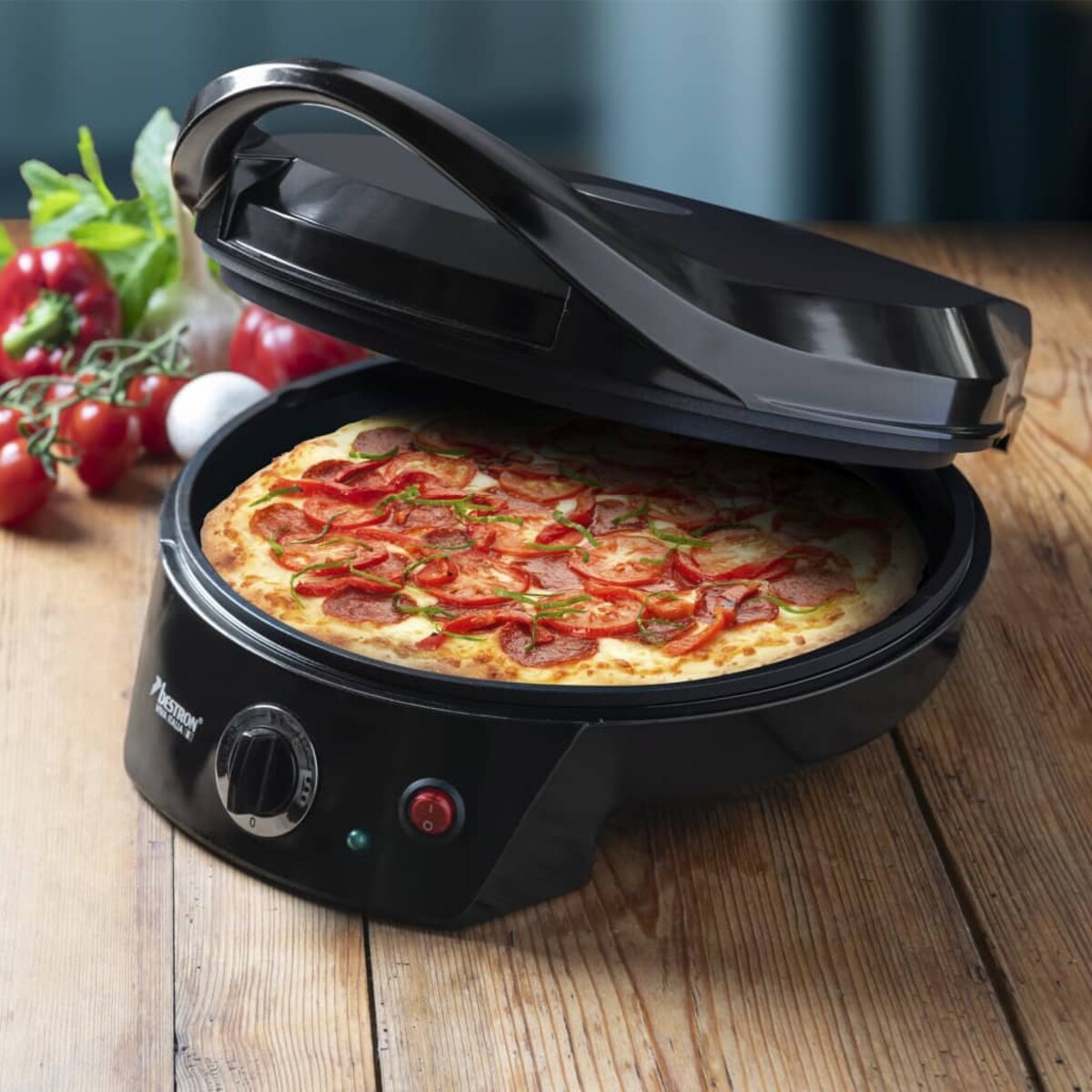 Bestron Opiekacz do pizzy/grill stołowy APZ400Z, 1800 W, czarny