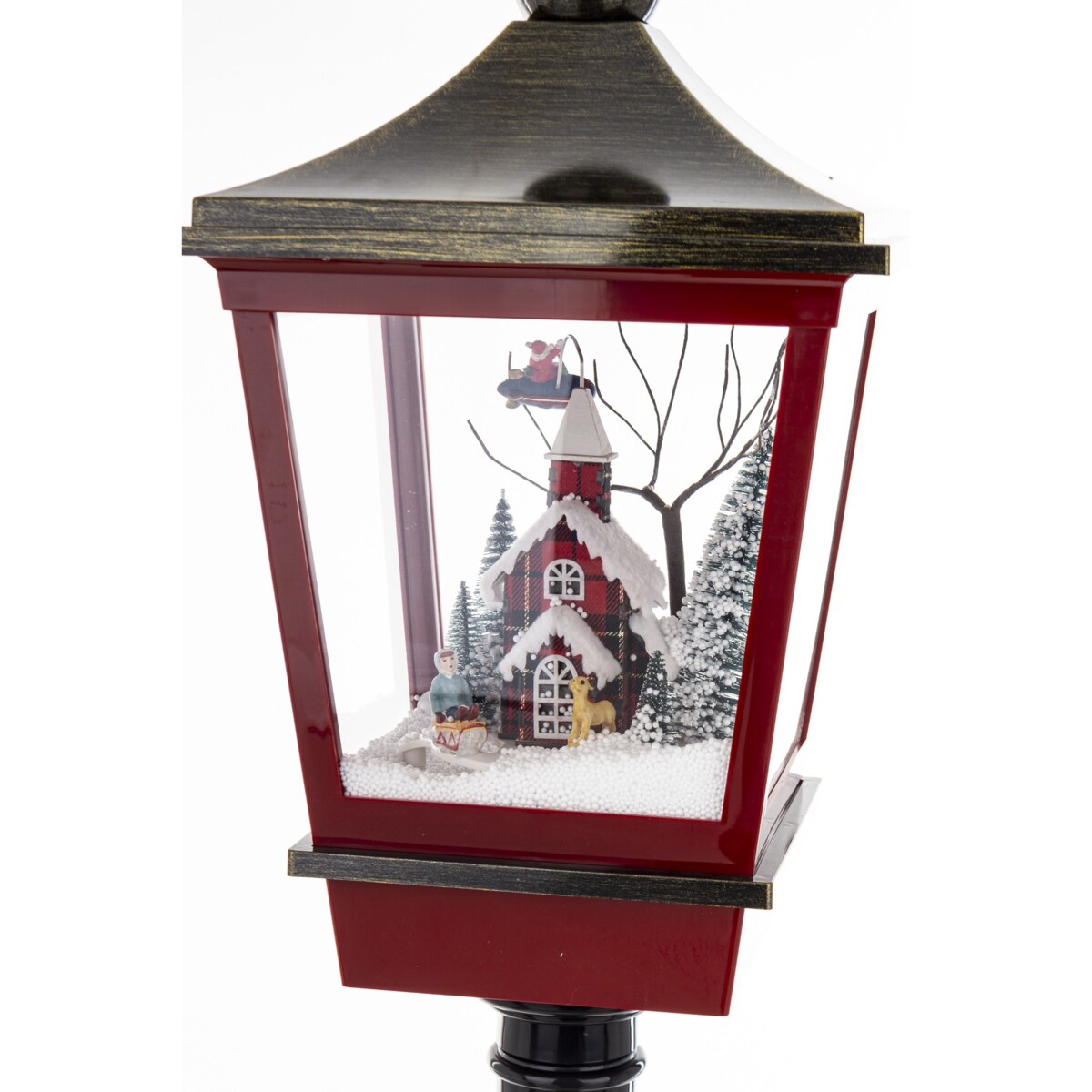 Latarnia świąteczna LED 185x37,5x37,5 cm MAYAK czarna z pozytywką