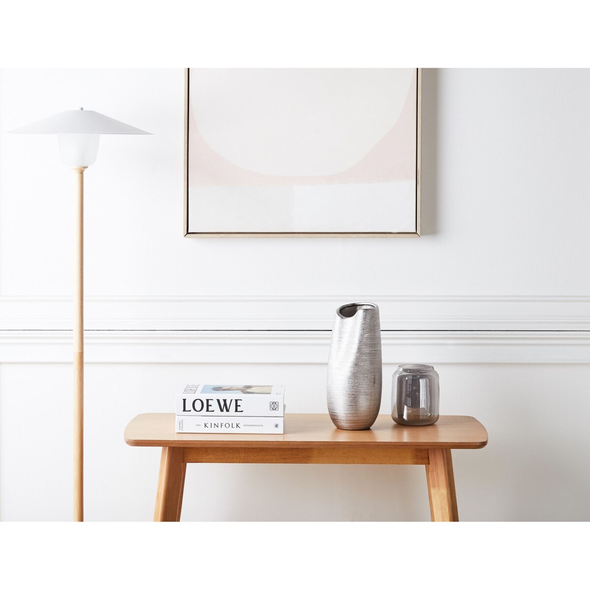 Wazon dekoracyjny ceramiczny srebrny DERBE