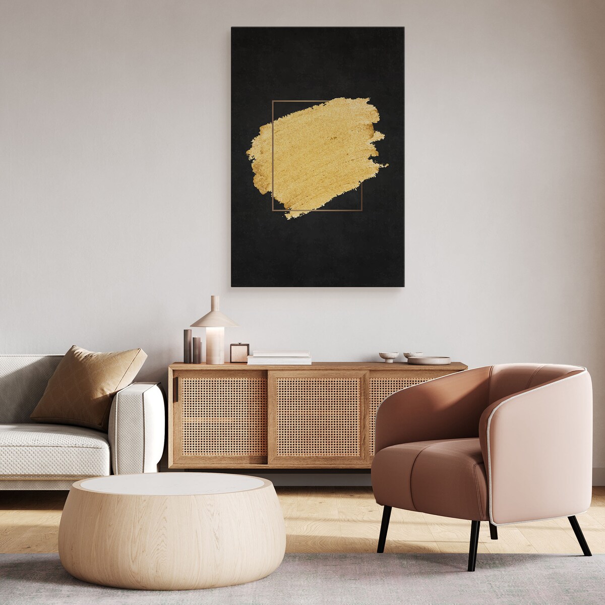 Obraz Abstrakcyjny Złoty Wzór Glamour 80x120cm