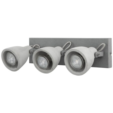 Lampa ścienna 3-punktowa betonowa szara MISTAGO