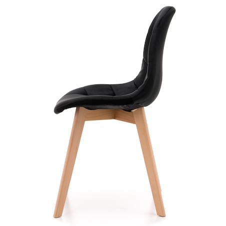 Krzesło tapicerowane skandynawskie welur VEGAS czarny