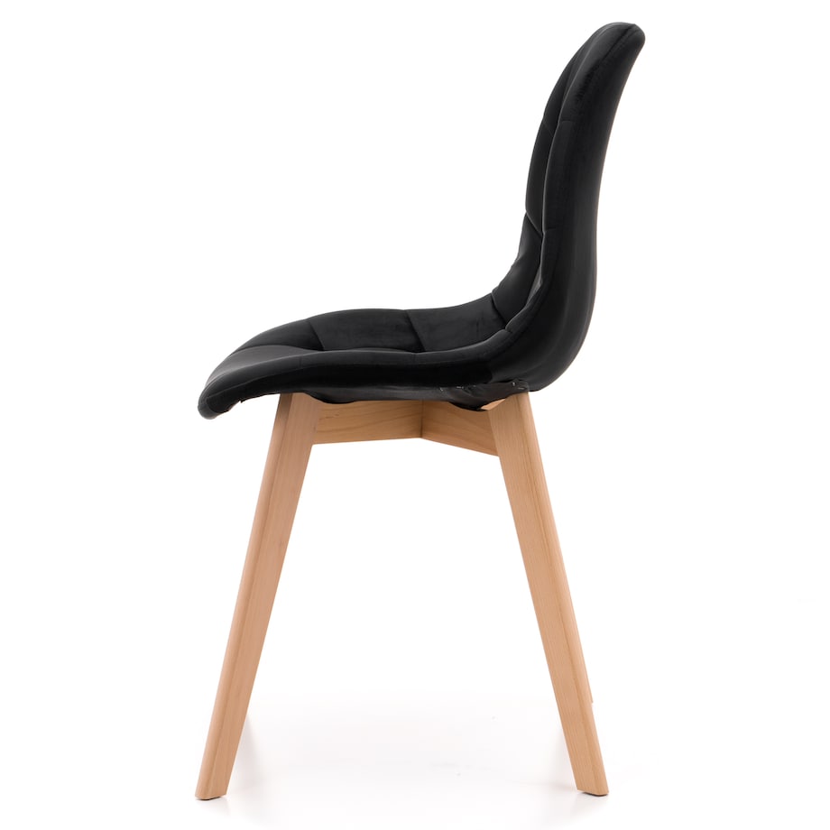 Krzesło tapicerowane skandynawskie welur VEGAS czarny