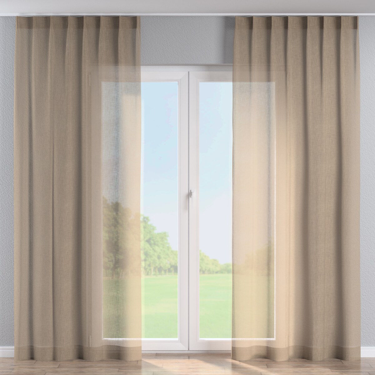 Zasłona na haczykach flex pojedynczych 130x245 beżowy