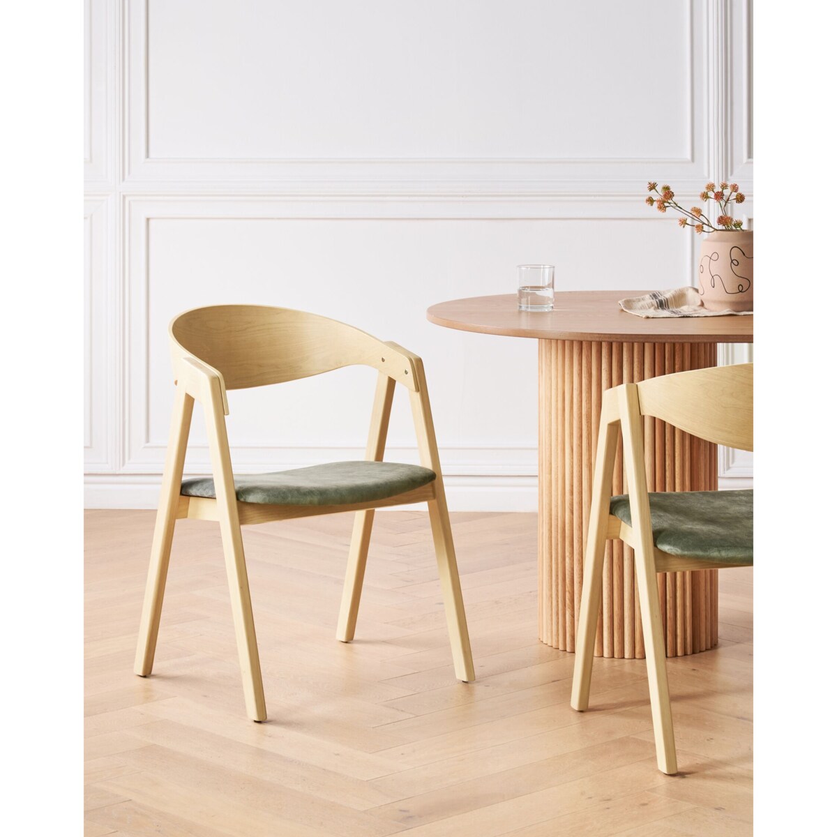 Krzesło do jadalni Zestaw 2 Ciemnozielony YUBA