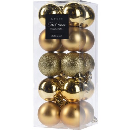 Zestaw bombek choinkowych, 20 sztuk, Ø 4 cm