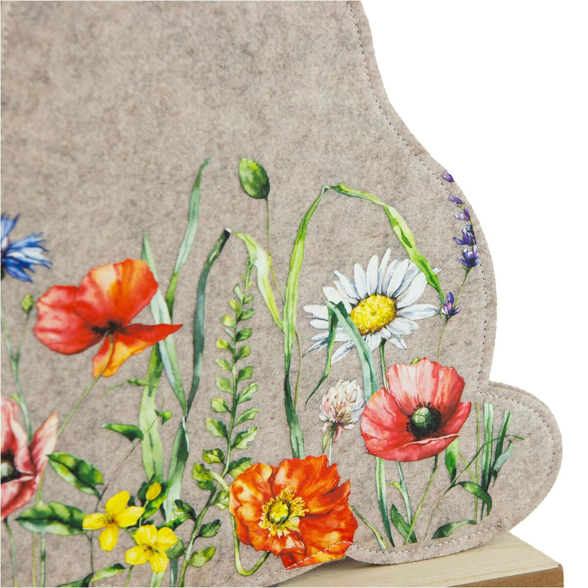 Królik Zajączek Wielkanocny Dekoracja Stojąca Ozdoba Drewniana Podstawka Jasnoszary