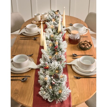 Ośnieżona świąteczna girlanda LED WHITEHORN 180 cm Biały