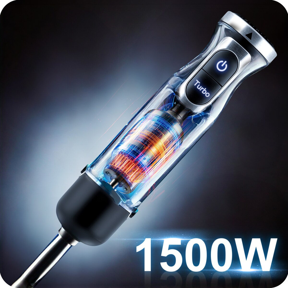 Blender ręczny 1500W czarny Berdsen tytanowe ostrza wielofunkcyjny 5w1