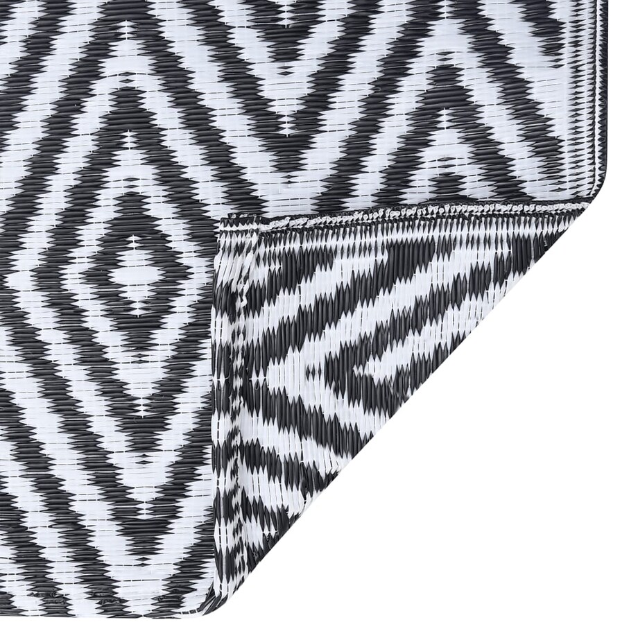 vidaXL Dywan na zewnątrz, ARAKIL biało-czarny, 190x290 cm, PP