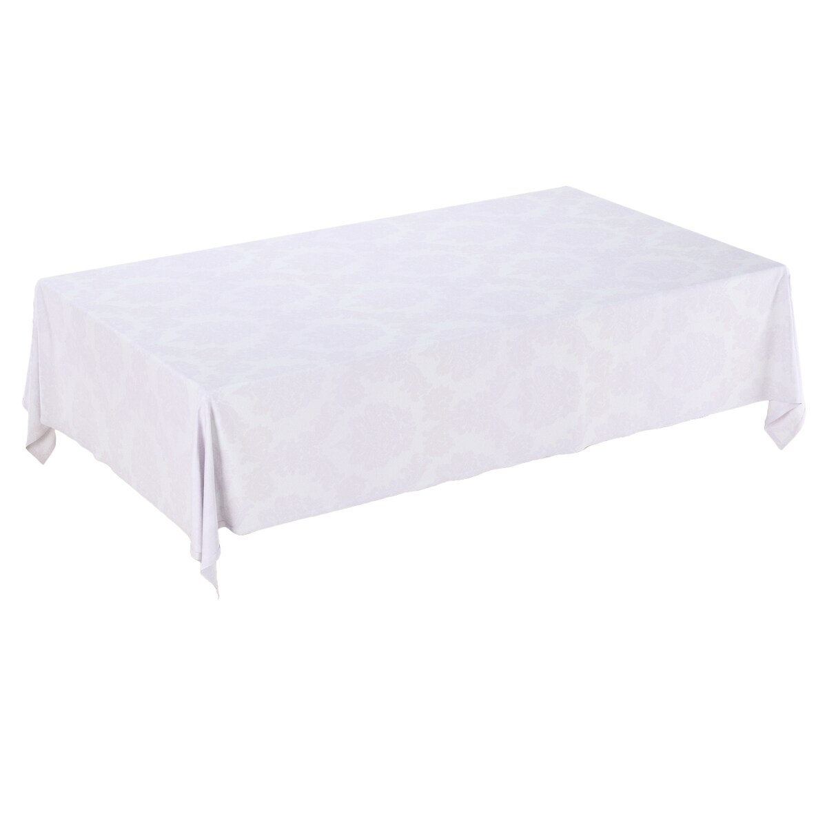 Obrus prostokątny 130 x 130 cm liście akantu na białym tle